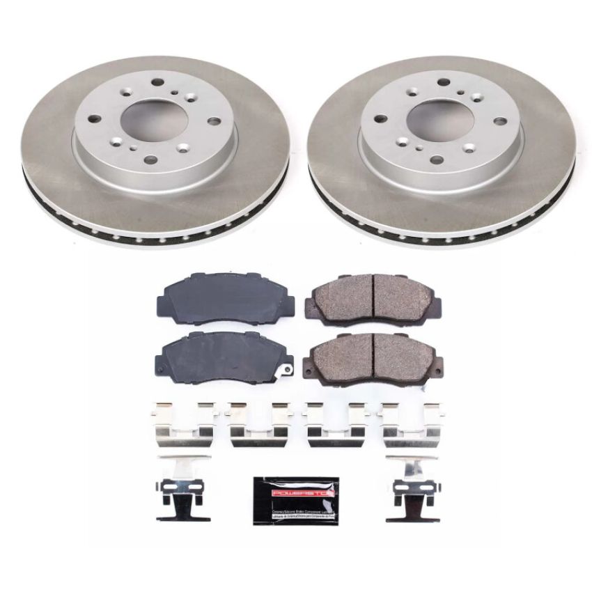PowerStop SC1041 Semi-Coated Rotor and Low-Dust Ceramic Brake Pad Kit