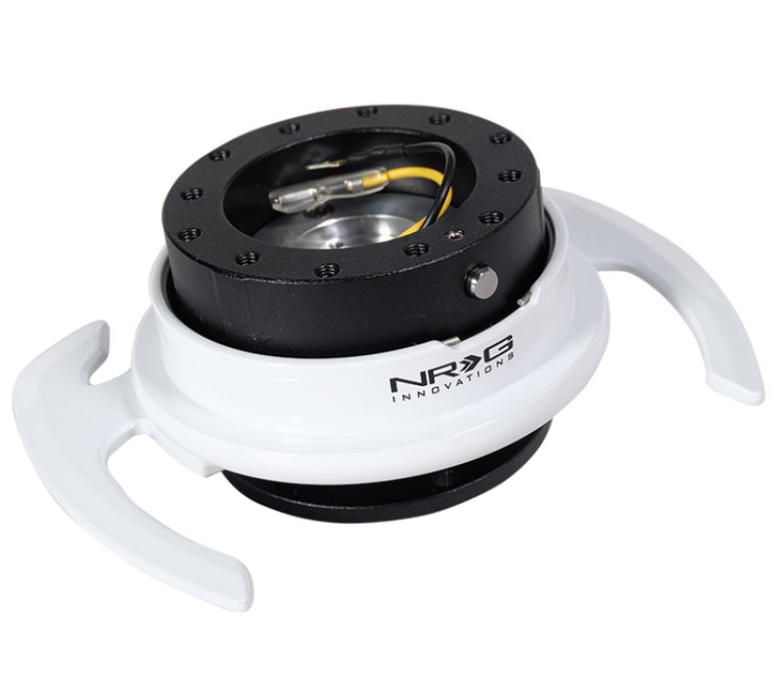 NRG SRK-700BK/WT Quick Release Kit - Black Body/ White Ring w/ Handles
