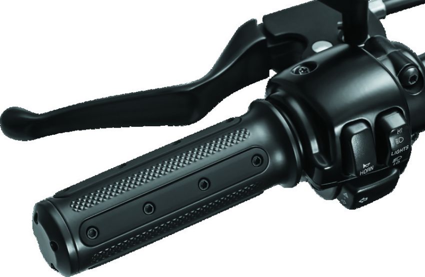 Kuryakyn 6121 Heavy Industry Grips Dual Cable Black