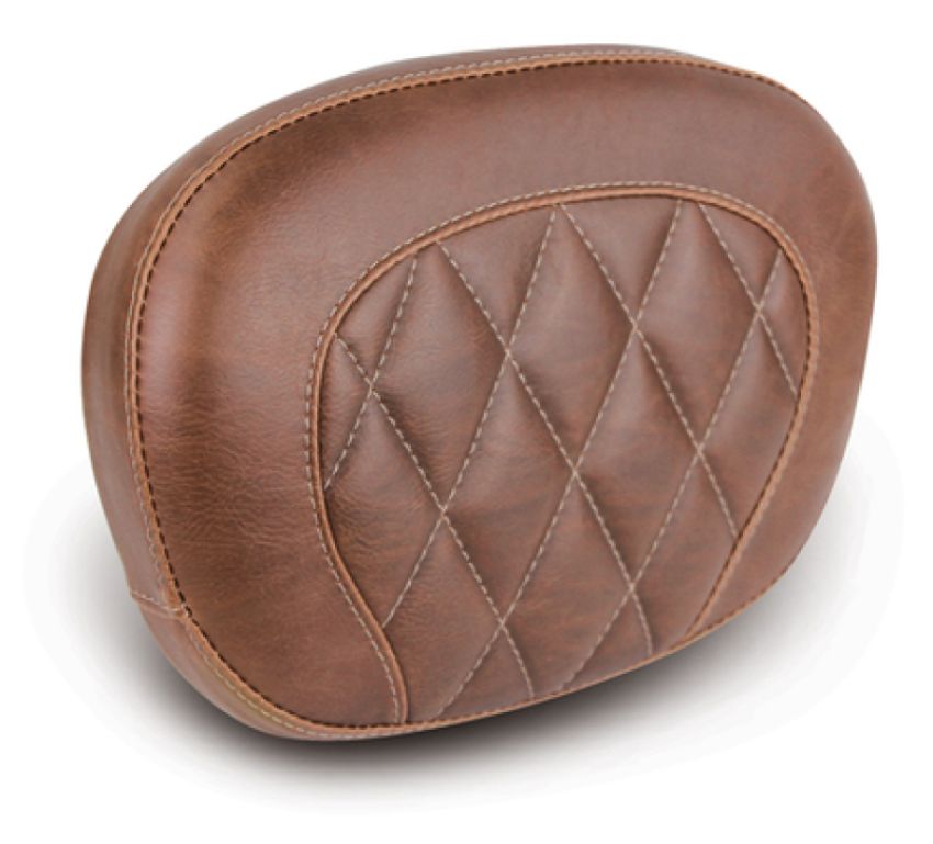 Mustang Motorcycle 76775 Mustang 97-23 Harley Touring Sissy Bar Pad (12 inch x 9 inch) Diamond Stitch - Brown