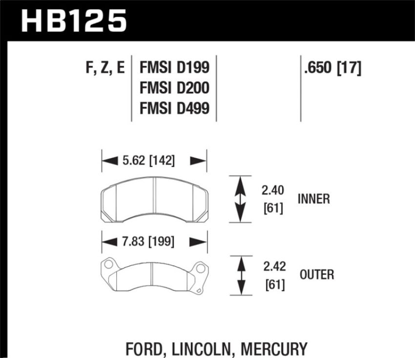 Hawk Performance HB125F.650 HPS Disc Brake Pad