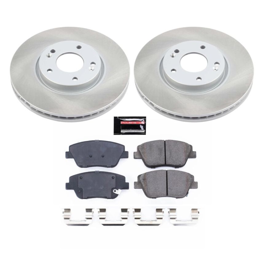 PowerStop SC5377 Semi-Coated Rotor and Low-Dust Ceramic Brake Pad Kit