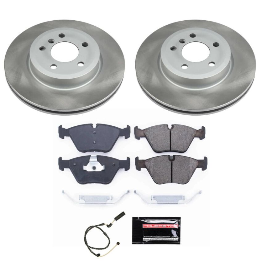 PowerStop SC5298 Semi-Coated Rotor and Low-Dust Ceramic Brake Pad Kit