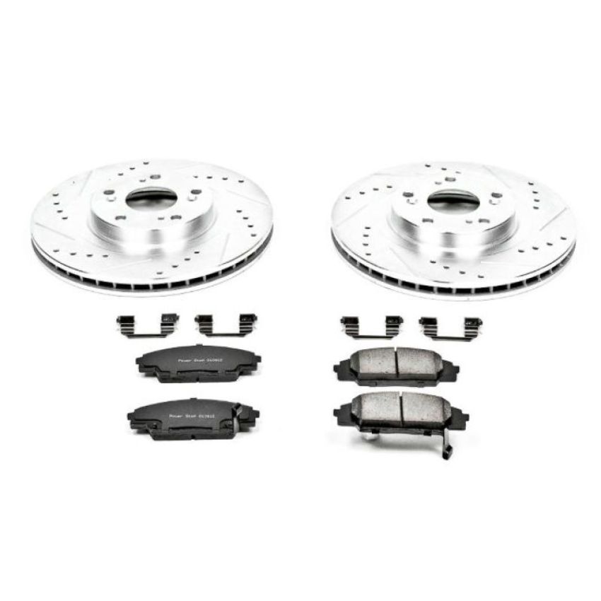 PowerStop K2439 Z23 Daily Driver Carbon-Fiber Ceramic Brake Pad and Drilled & Slotted Rotor Kit