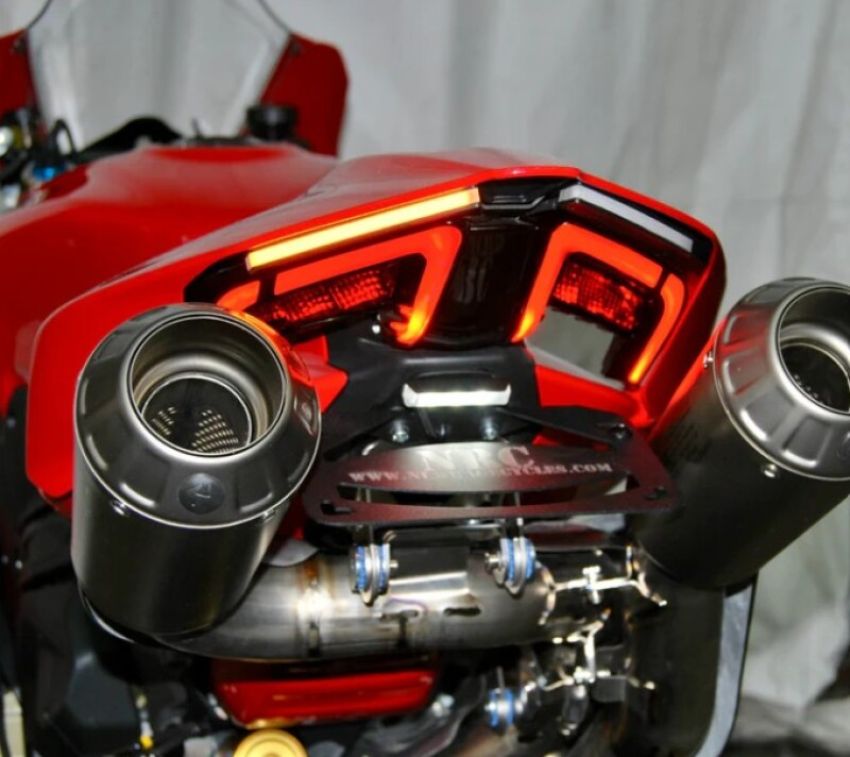 New Rage Cycles V4-FE-25A 25+ Ducati V4 Panigale/V4 Streetfighter Fender Eliminator - Akrapovic Race Exhaust
