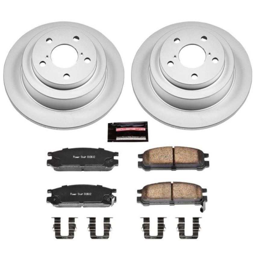 PowerStop CRK448 Genuine Geomet Coated Rotor and Low-Dust Ceramic Brake Pad Kit