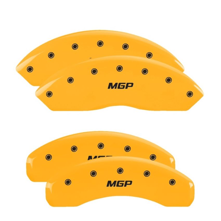 MGP 42007SMGPYL 4 Caliper Covers Engraved Front & Rear  Yellow finish black ch