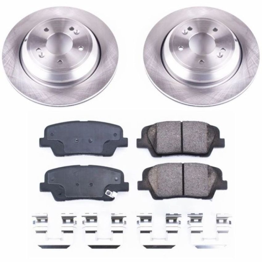 PowerStop KOE7341 OE Stock Replacement Low-Dust Ceramic Brake Pad and Rotor Kit