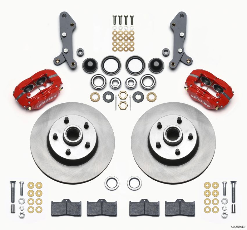 Wilwood 140-13653-R Forged Dynalite-M Front Kit 11.30in 1 PC Rotor&Hub Red 60-68 Ford / Mercury Full Size