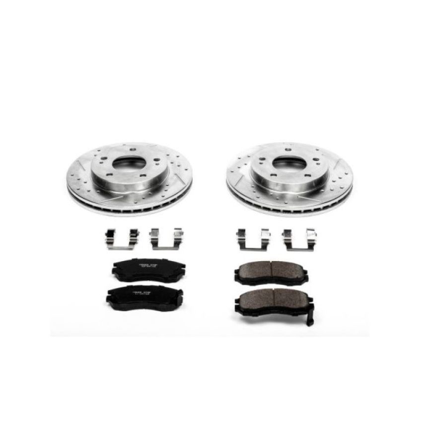 PowerStop K681 Z23 Daily Driver Carbon-Fiber Ceramic Brake Pad and Drilled & Slotted Rotor Kit