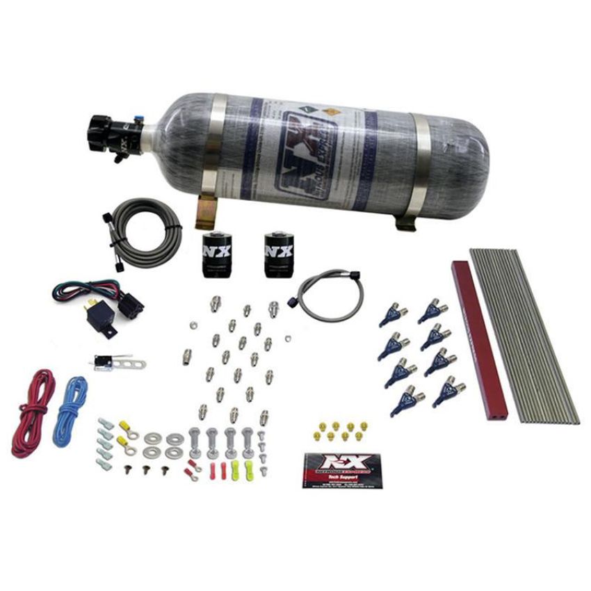 Nitrous Express 80010-12 8 CYLINDER LT1, LS1 PRO PIRANHA NOZZLE GAS WITH COMPOSITE BOTTLE