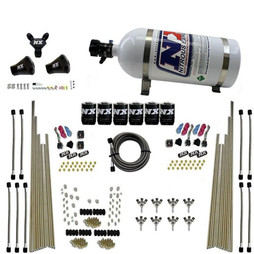 Nitrous Express 80020-10 8-CYL TRIPLE-D DRY DIRECT PORT, 3 STAGE DRY, 6 SOLENOIDS, W/ 10LB BOTTLE