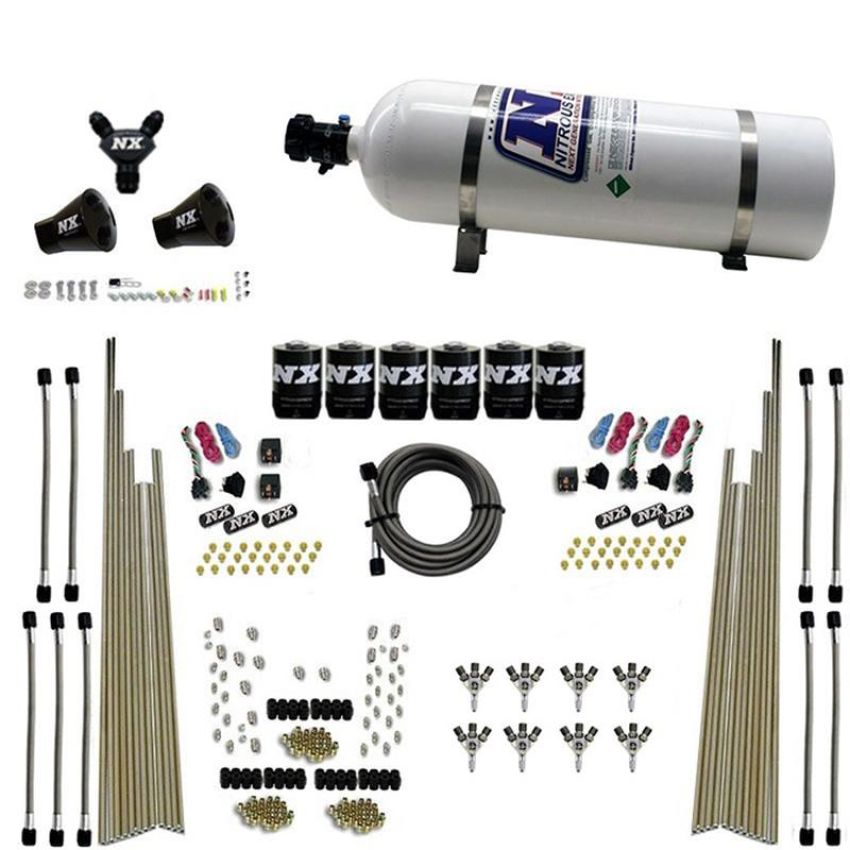 Nitrous Express 80020-15 8-CYL TRIPLE-D DRY DIRECT PORT, 3 STAGE DRY, 6 SOLENOIDS W/ 15LB BOTTLE