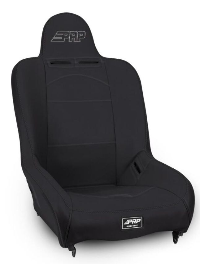 PRP Seats A100110-201 PRP Premier High Back Suspension Seat - Black Vinyl w/Silver PRP Logo