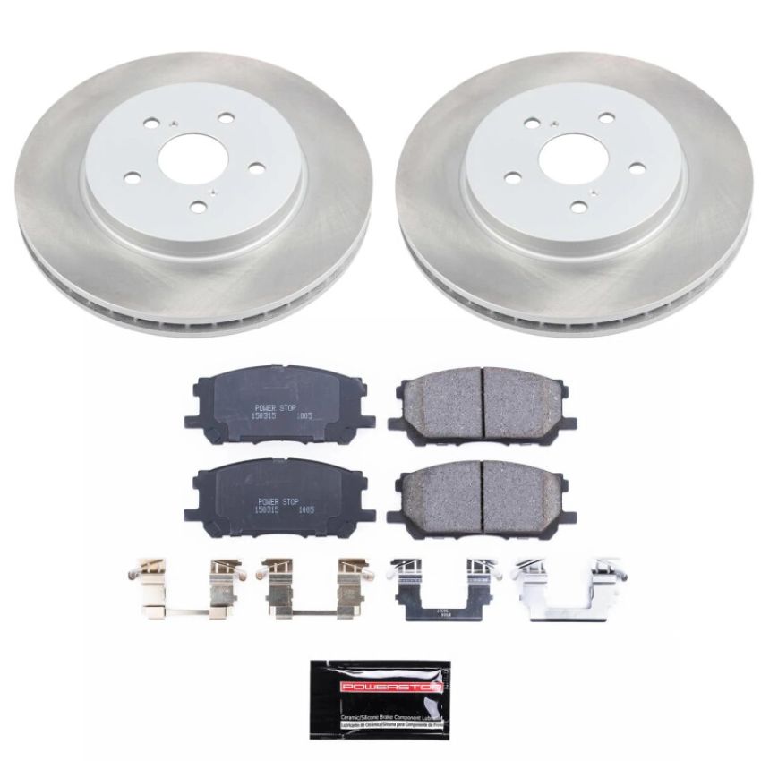 PowerStop SC196 Semi-Coated Rotor and Low-Dust Ceramic Brake Pad Kit