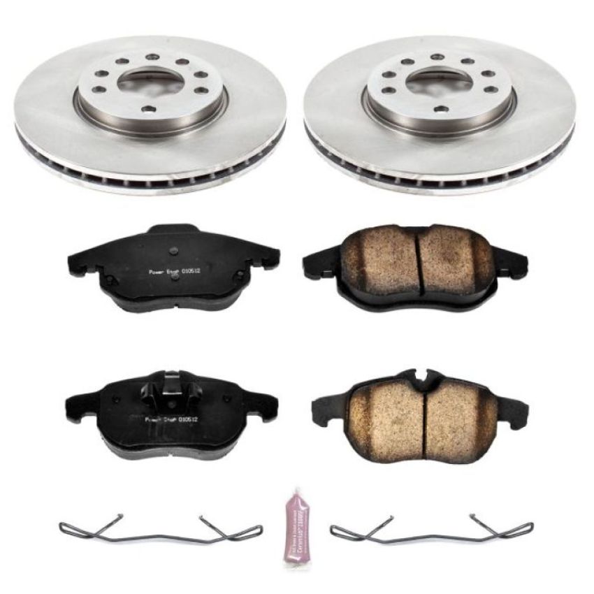 PowerStop KOE978 OE Stock Replacement Low-Dust Ceramic Brake Pad and Rotor Kit