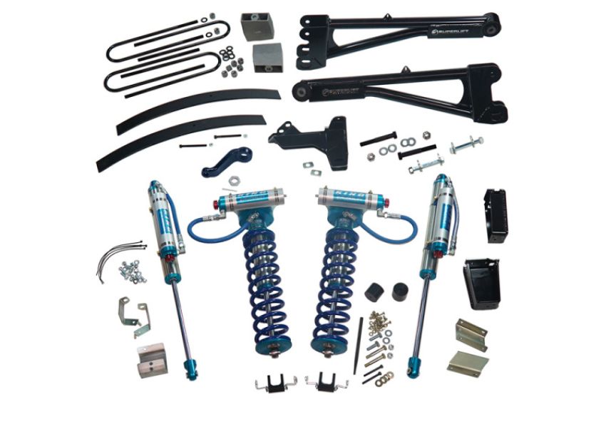 Superlift K991KG 11-16 Ford F-250/F-350 SD 4WD 8in Lift Kit w/Repl Radius Arms & King Coilovers Rear Shocks