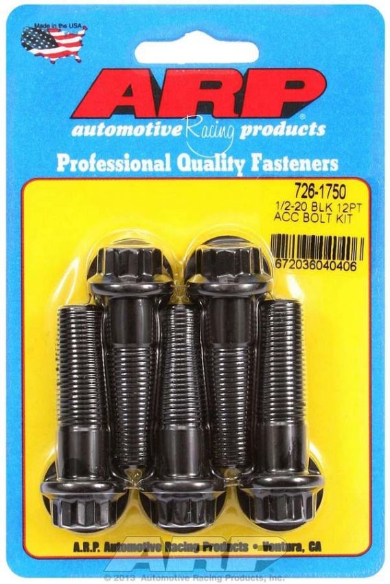 ARP ARP726-1750 1/2-20 x 1.750 12pt Bolt Kit (5) Black Oxide