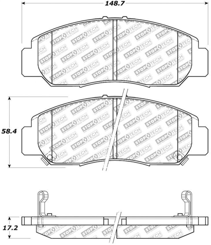 Stoptech 305.09590 Street Select Brake Pads - Front