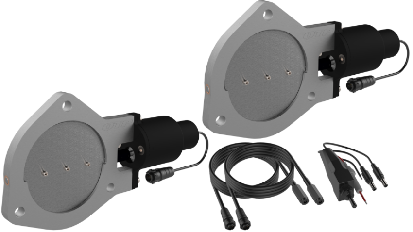 QTP QTEC80 4in Bolt-On QTEC Dual Electric Cutout Valves - Pair