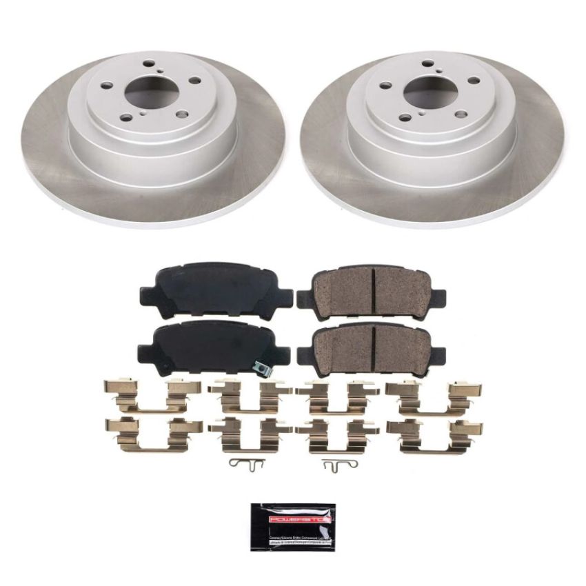PowerStop SC3124 Semi-Coated Rotor and Low-Dust Ceramic Brake Pad Kit