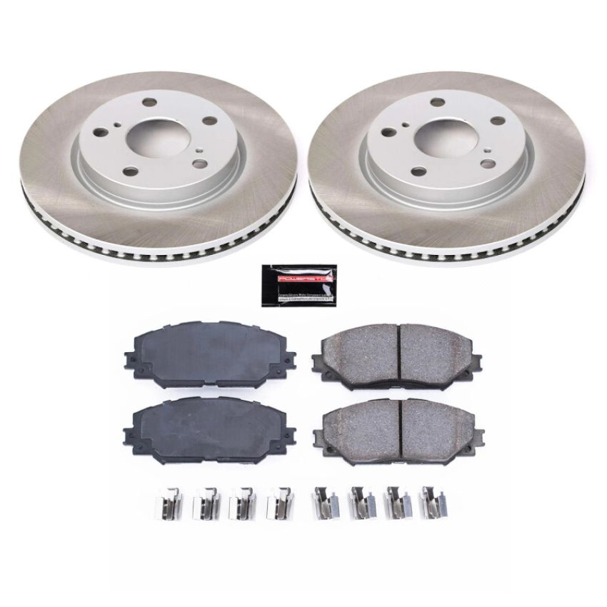 PowerStop SC258 Semi-Coated Rotor and Low-Dust Ceramic Brake Pad Kit