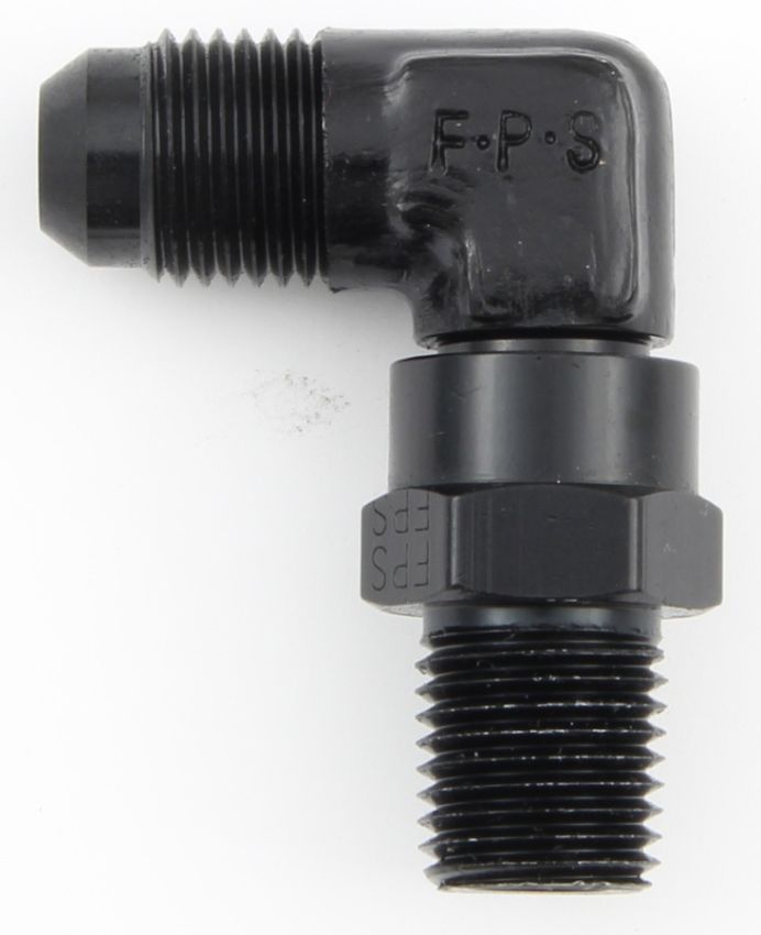 FRAGOLA FRG499108-BL #8 x 3/8 MPT 90 Deg Swivel Adapter Black