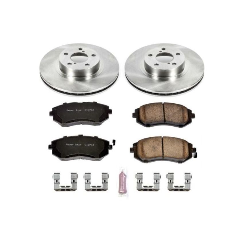 PowerStop KOE1124 OE Stock Replacement Low-Dust Ceramic Brake Pad and Rotor Kit