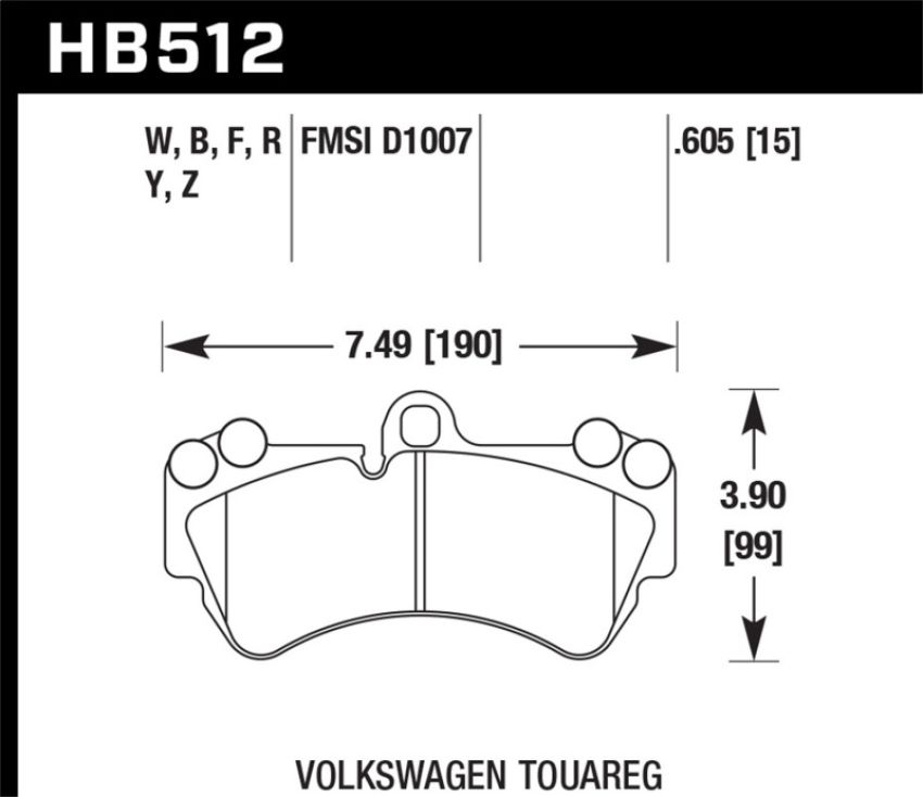 Hawk Performance HB512Z.605 Performance Ceramic Disc Brake Pad