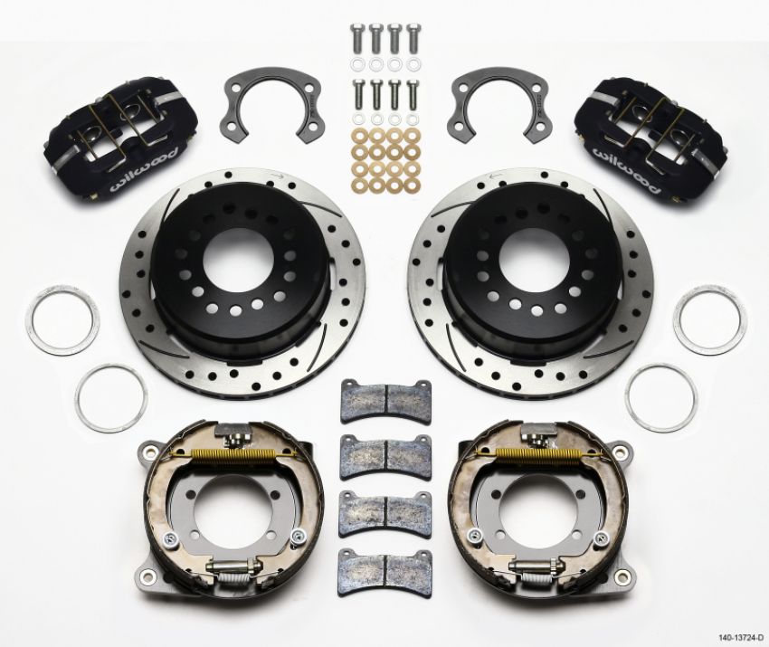 Wilwood 140-13724-D Dynapro Low-Profile 11.00in P-Brake Kit Drilled Ford 8.8 Special w/2.50in Offset-5 Lug