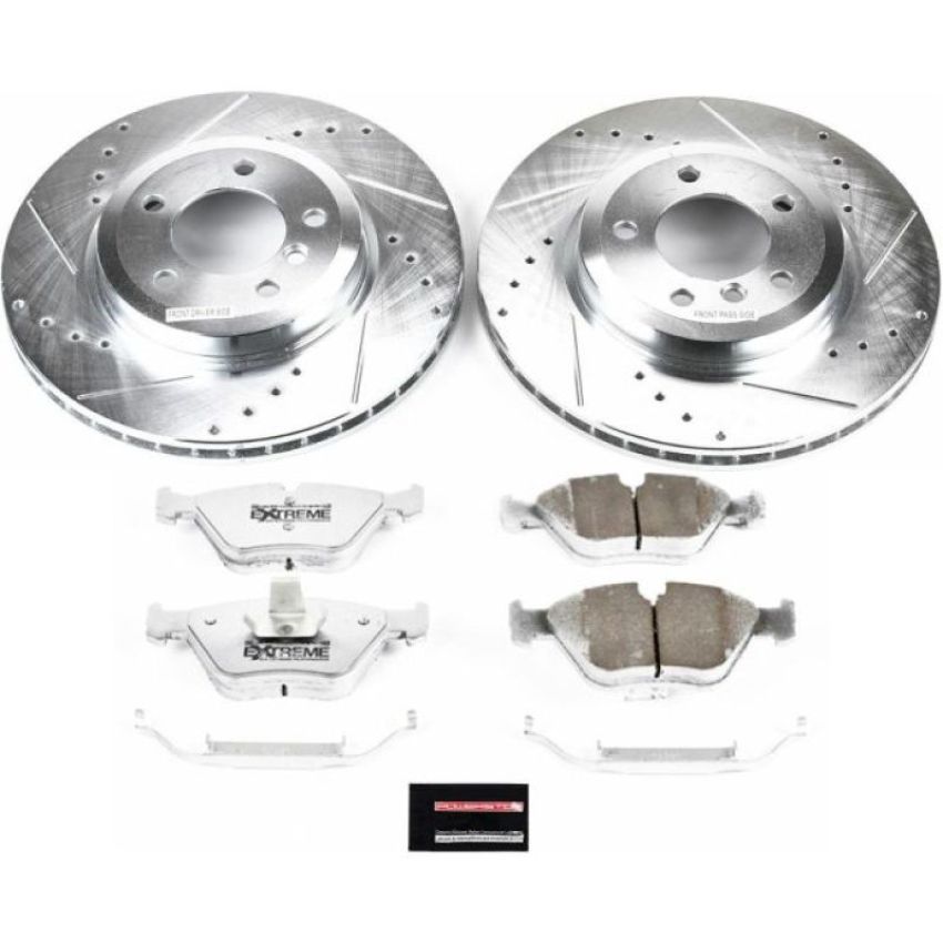 PowerStop K928-26 Z26 Street Performance Ceramic Brake Pad and Drilled & Slotted Rotor Kit