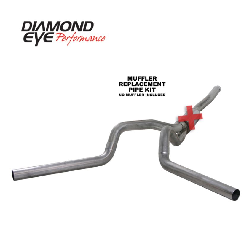 Diamond Eye Performance K4124S-RP Diamond Eye KIT 4in CB MFLR RPLCMENT PIPE DUAL SS: 2006-2007.5 CHEVY/GMC 6.6L 2500/3500
