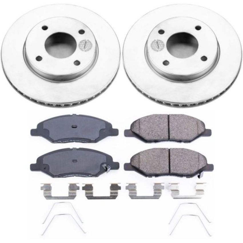 PowerStop CRK5862 Genuine Geomet Coated Rotor and Low-Dust Ceramic Brake Pad Kit
