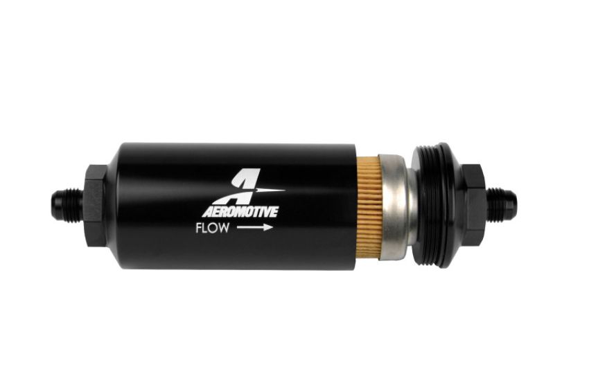 AEROMOTIVE AFS12347 6an Inline Fuel Filter 10 Micron 2in OD Black