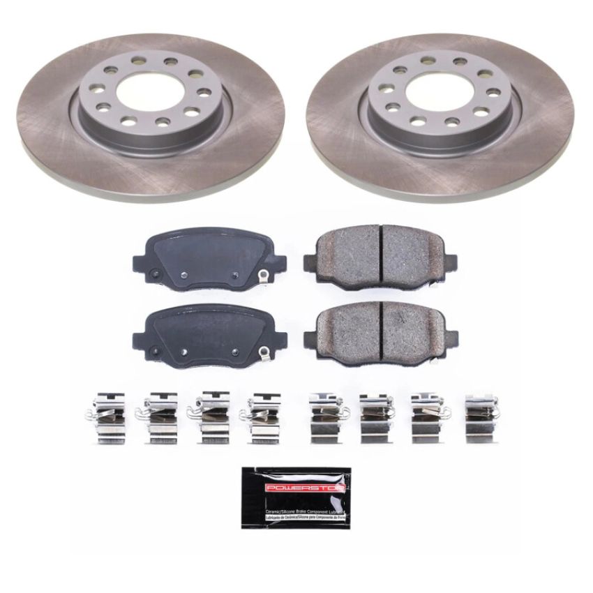 PowerStop SC6543 Semi-Coated Rotor and Low-Dust Ceramic Brake Pad Kit