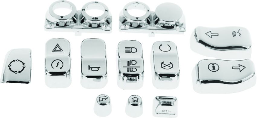 Bikers Choice 483318 16-Up FLHTCU Chrome Switch Cap Kit