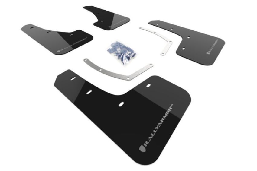 Rally Armor MF49-UR-BLK/SIL 18-25 Subaru Ascent Black UR Mud Flap w/Silver Logo