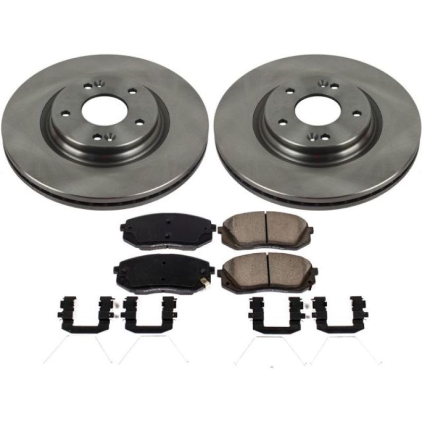PowerStop KOE8011 OE Stock Replacement Low-Dust Ceramic Brake Pad and Rotor Kit