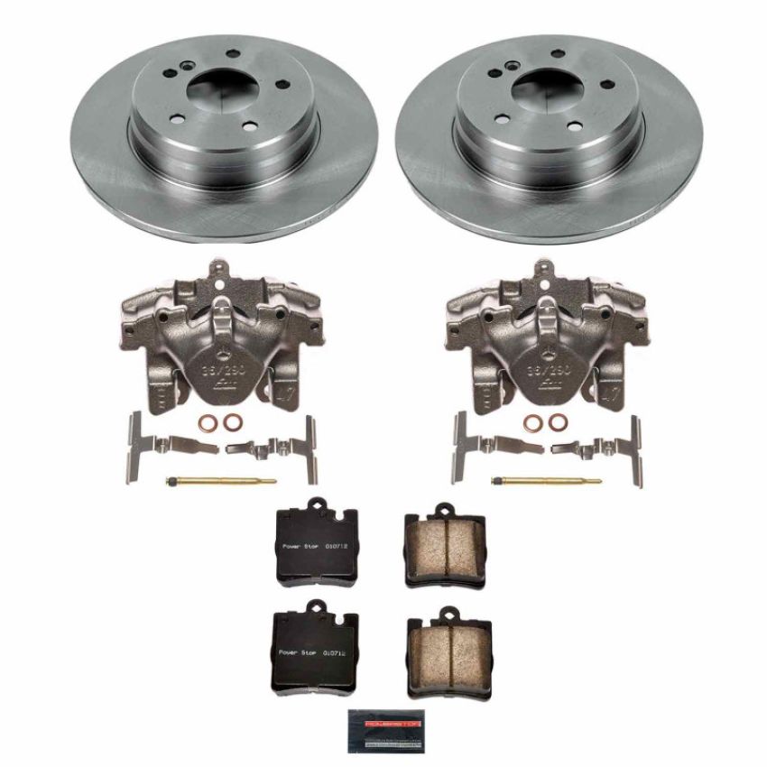 PowerStop KCOE620 OE Stock Replacement Low-Dust Ceramic Brake Pad, Rotor and Caliper Kit