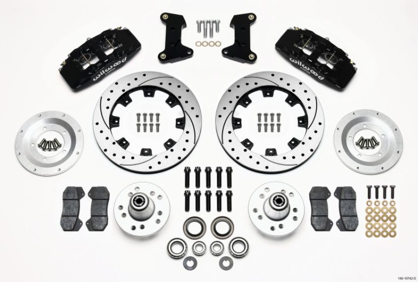 Wilwood 140-10742-D Dynapro 6 Front Hub Kit 12.19in Drilled 74-80 Pinto/Mustang II Disc Spindle only