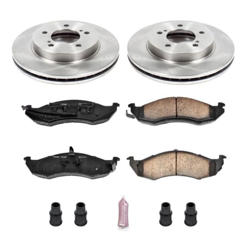 PowerStop KOE1823 OE Stock Replacement Low-Dust Ceramic Brake Pad and Rotor Kit