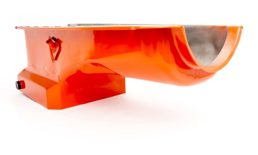RACING POWER CO-PACKAGED RPCR9729 65-95 BBC Steel Drag Race Oil Pan Orange