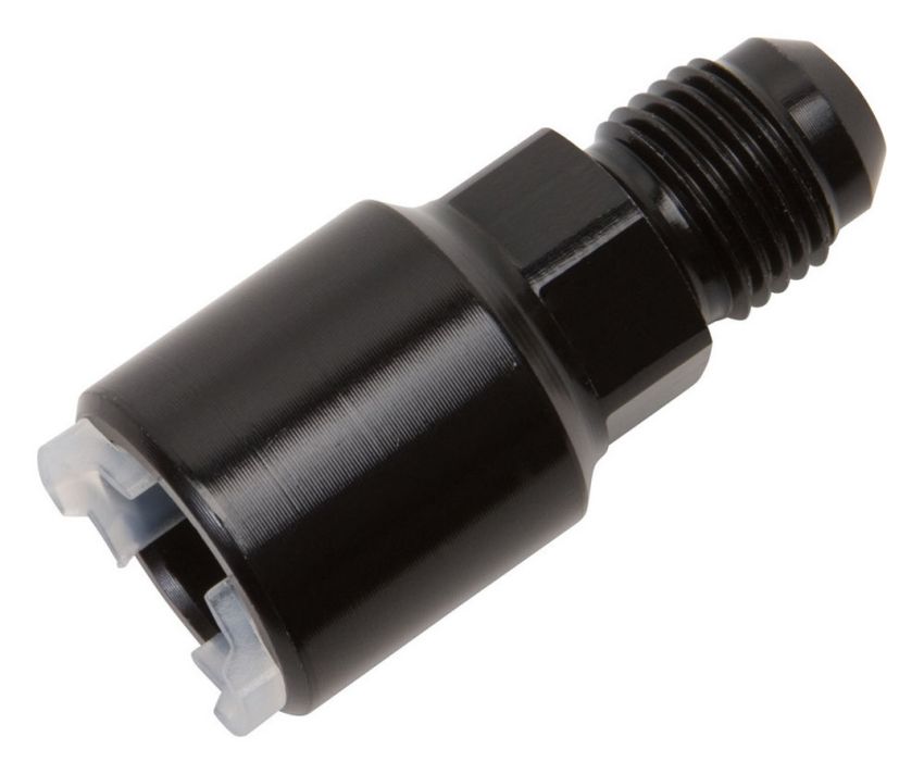 RUSSELL RUS640863 Push-On EFI Fitting #6 to 5/16in Hard Tube Blck
