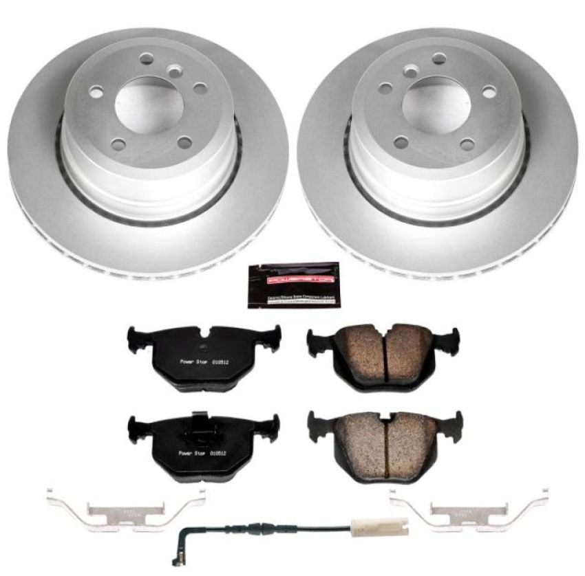 PowerStop CRK5492 Genuine Geomet Coated Rotor and Carbon-Fiber Ceramic Brake Pad Kit