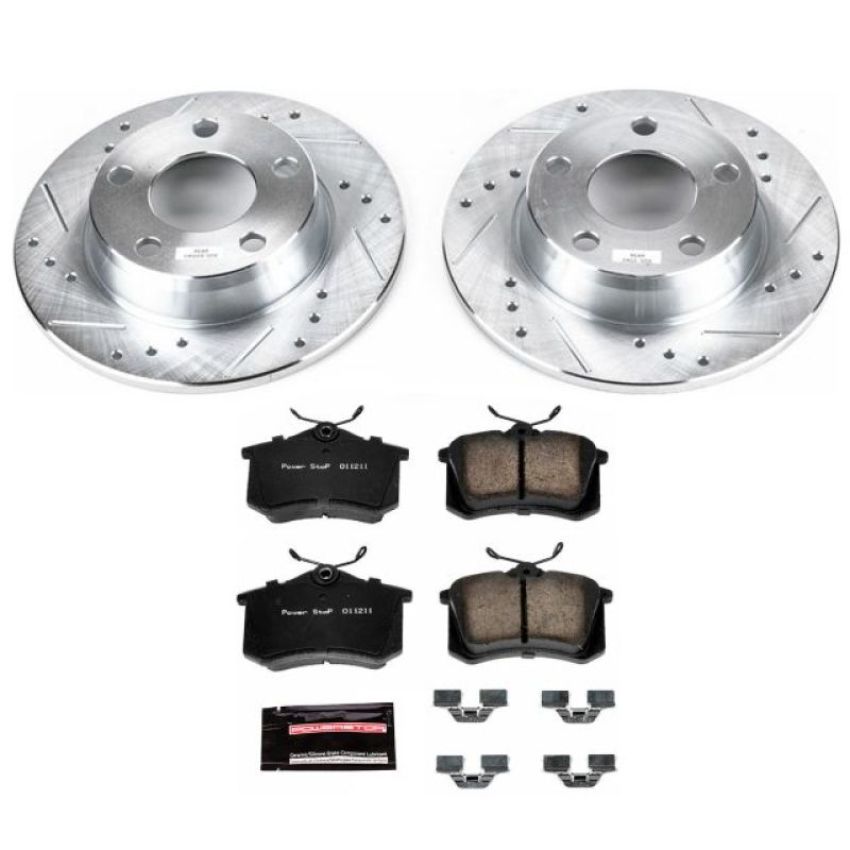 PowerStop K941 Z23 Daily Driver Carbon-Fiber Ceramic Brake Pad and Drilled & Slotted Rotor Kit