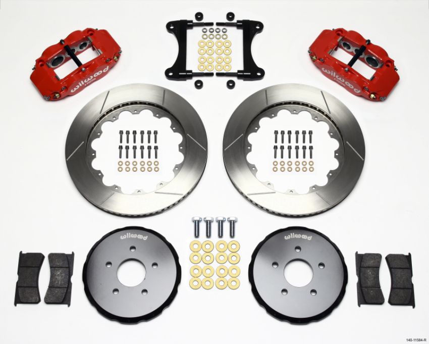 Wilwood 140-11584-R Narrow Superlite 6R Front Hat Kit 14.00in Red Nissan 370Z/Fiti G37