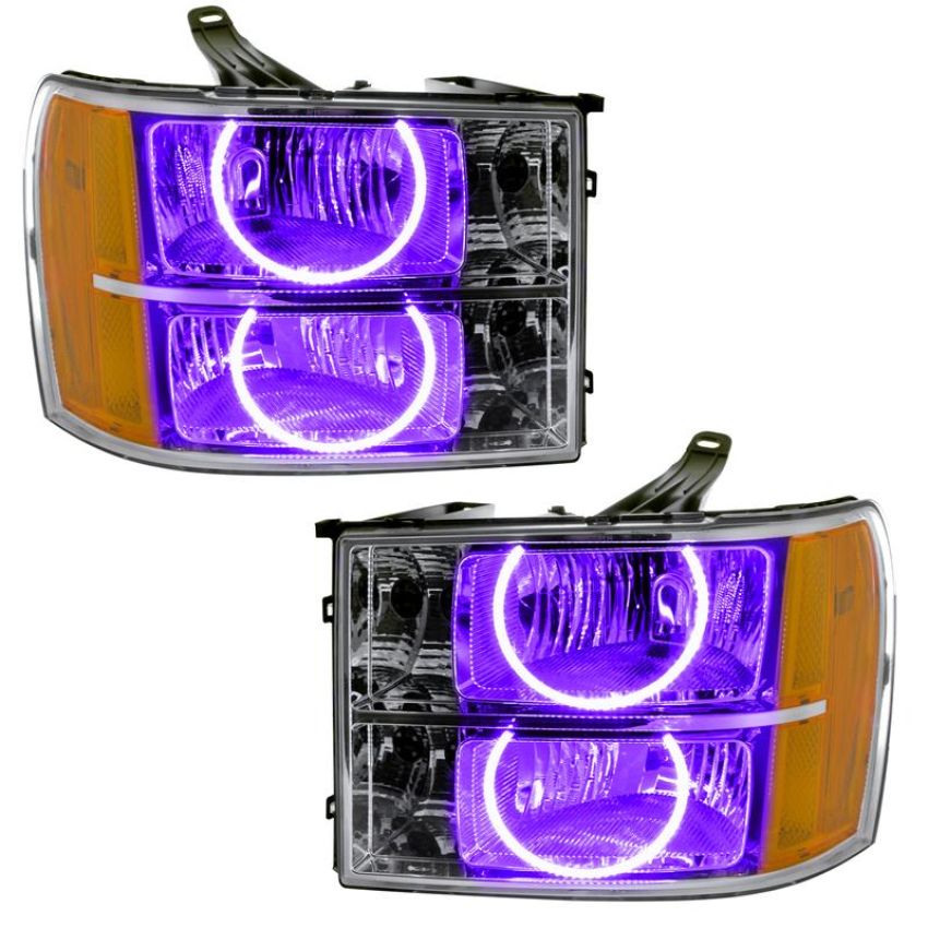 Oracle Lighting 8165-007 SMD Pre-Assembled Headlights, Round Ring Design, UV/Purple
