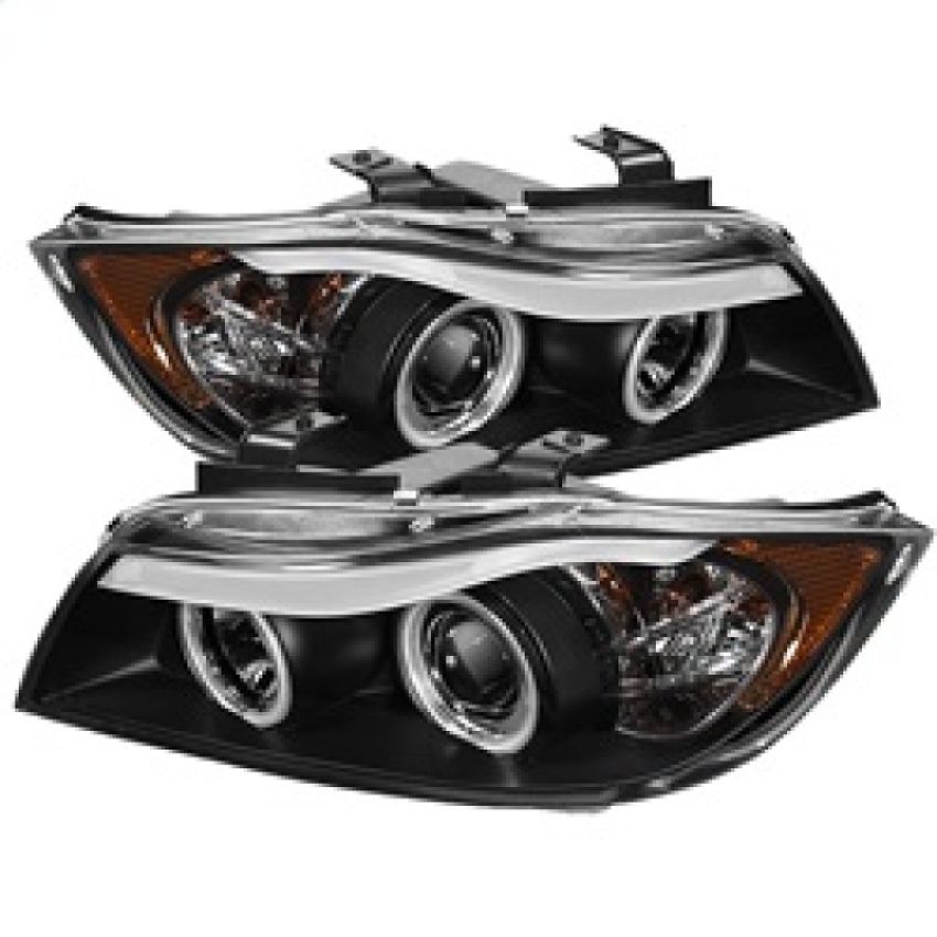 SPYDER 5029652 Projector Headlights - CCFL Halo - Replaceable Eyebrow Bulb - Black