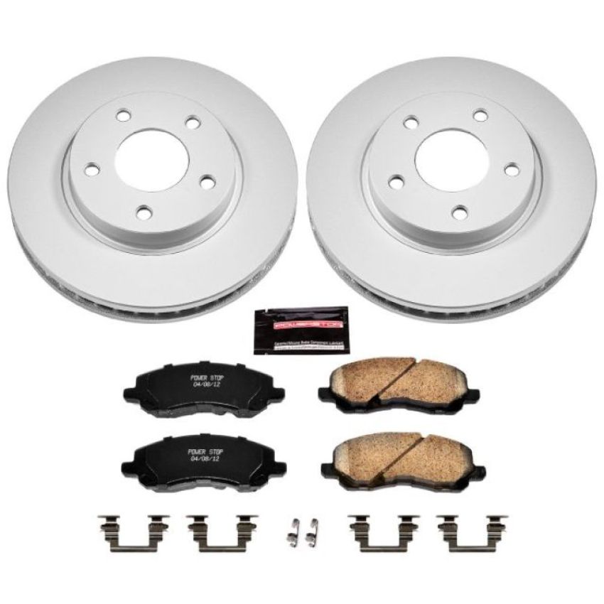 PowerStop CRK2992 Genuine Geomet Coated Rotor and Low-Dust Ceramic Brake Pad Kit