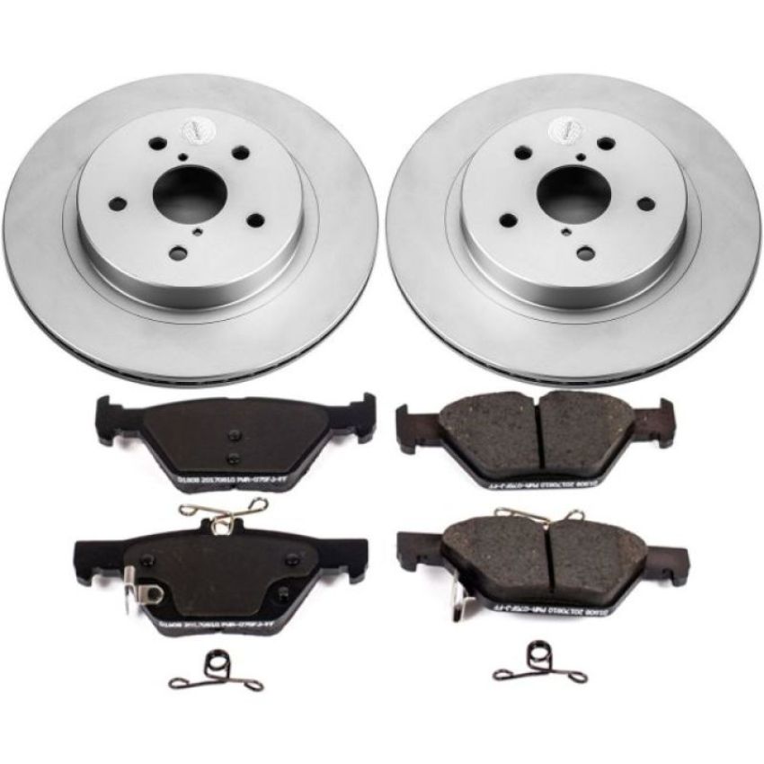 PowerStop CRK7039 Genuine Geomet Coated Rotor and Low-Dust Ceramic Brake Pad Kit